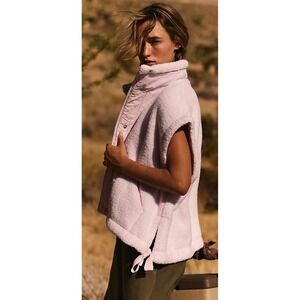 Free People Scout It Out Fleece Vest Sherpa Light Purple Large Baggy Oversized